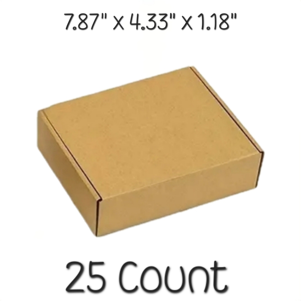 7.87"x4.33"x1.18" Tuck Top Corrugated Cardboard Shipping Boxes - 25 Count